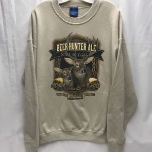 Vintage Puritan Men’s Crewneck Sweatshirt “Beer Hunter Ale” Buck Doe Beer Sz L